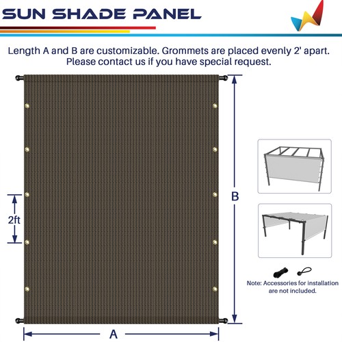9ft Breathable Pergola Sun Shade Cover Patio Replacement Awning Canopy w/ Rod - Picture 14 of 30