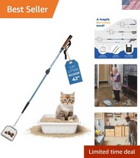 Efficient 41-Inch Long Handle Cat Poop Scooper - Durable Stainless Steel Design