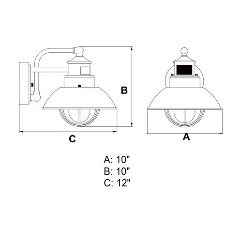 Harwich 1-Light Outdoor Motion Sensor in Coastal and Barn Style 10 Inches Tall - Picture 2 of 13