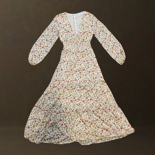 Gebrauchtes Lost & Wander Love in Bloom Frühling Maxikleid elfenbein rosa geblümt Gr. S - Bild 3 von 8