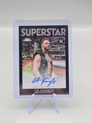 LA Knight - 1986 Topps Superstar Auto - Black Refractor /10 - 2026 WWE Chrome