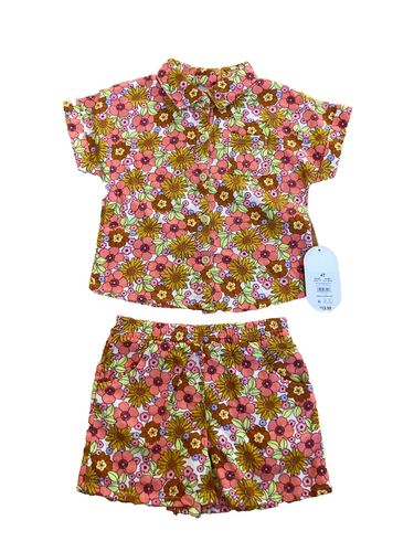 NEW Girl 4T ELEVATED SHORT SETS summer outfits clothes floral / stripes / solid - Picture 5 of 10