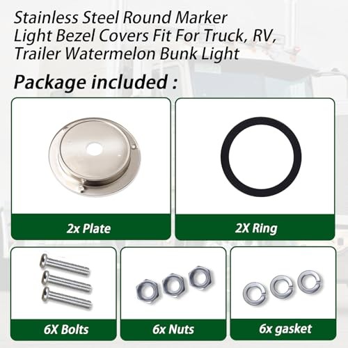 [2Pcs Watermelon Light Mounting Bracket Adapter Kits/Round Marker Light Bezel - Afbeelding 5 van 8