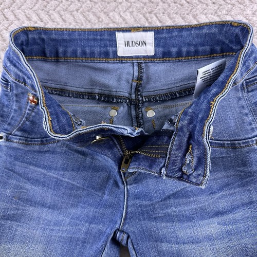 Hudson Girls Stretch Denim Skinny Jeans-Size 7 Button Flap Pockets - Picture 11 of 16