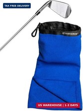 Club Scrub Towel Pro, Golf Club and Ball Cleaning Pouch with Attached Towel, Wat