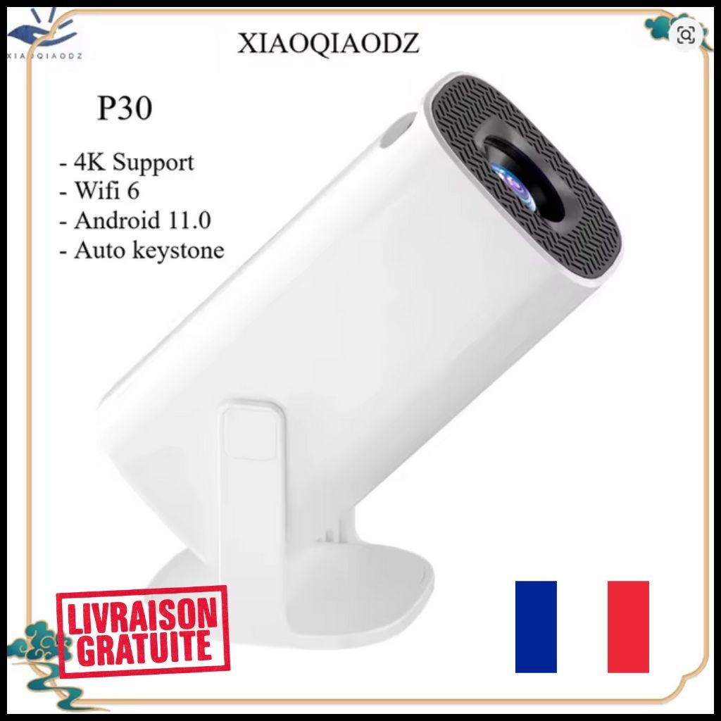 Mini projecteur LED portable 4K cinéma maison sur smartphone et PC pour des soirées ciné en plein air