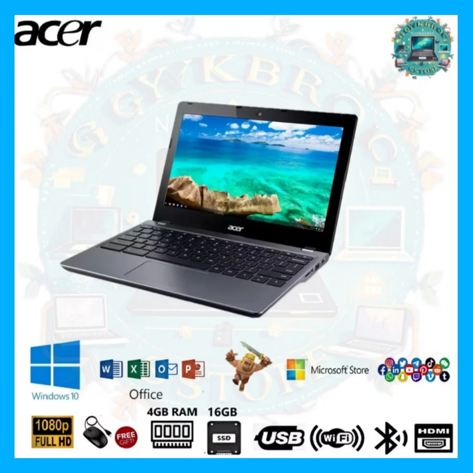 (Refurbished) Acer Chromebook C740 – 11.6" HD, Intel Processor, 4GB RAM, 16GB SS - Image 2 of 4