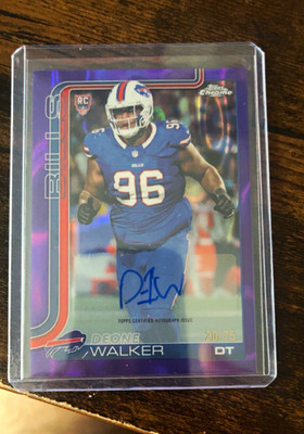 Topps 2025 Chrome Deone Walker Buffalo Bills RC Auto Purple Refractor #RA-DW /75