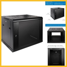 00600201 9U Professional Wall Mount Server Cabinet Network Enclosure Black