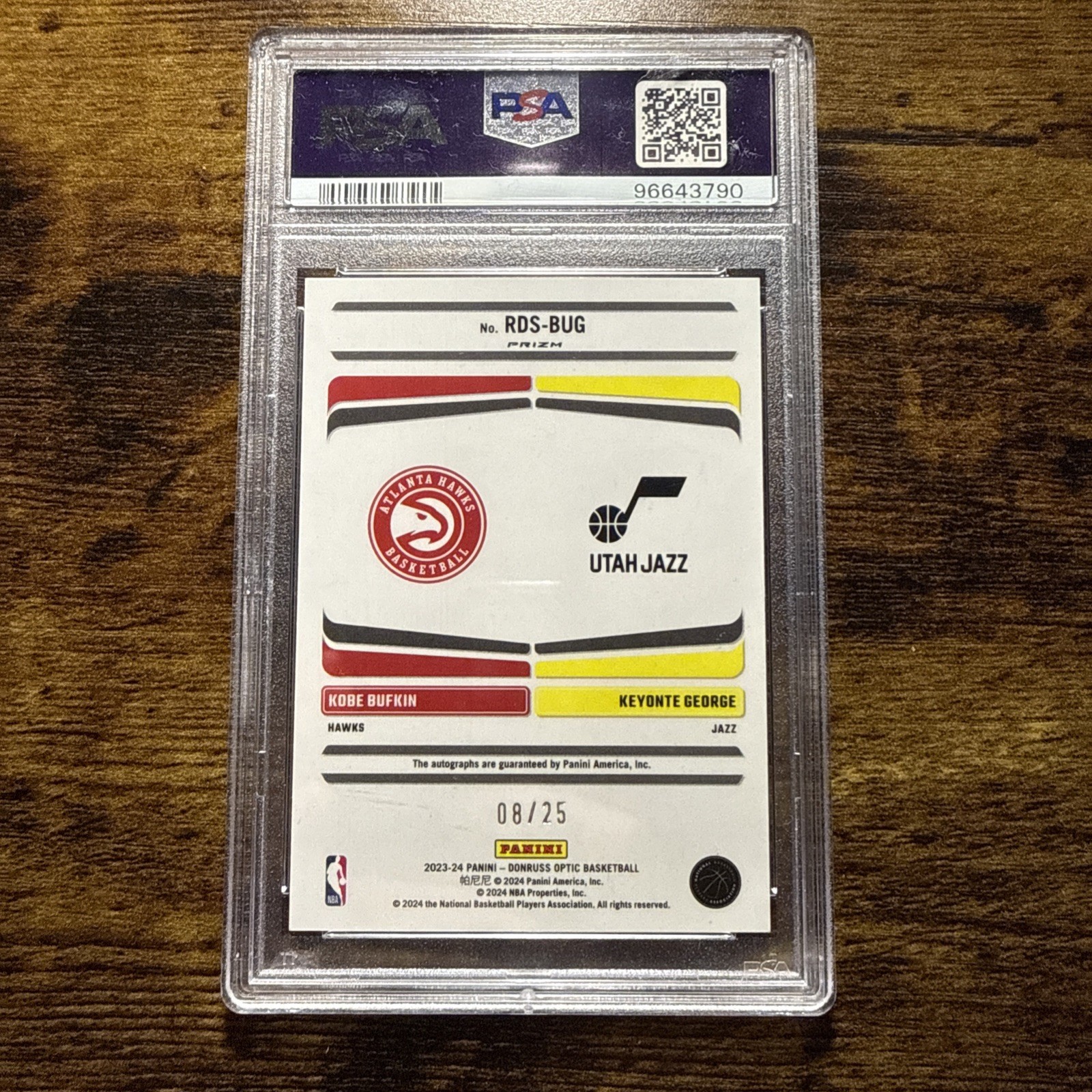 2023 PANINI DONRUSS OPTIC KEYONTE GEORGE KOBE BUFKIN DUAL AUTO ROOKIE /25 PSA 10 view 2
