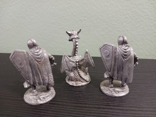 Knights And Dragon Miniature Pewter Medieval Fantasy Figurines - Picture 2 of 15