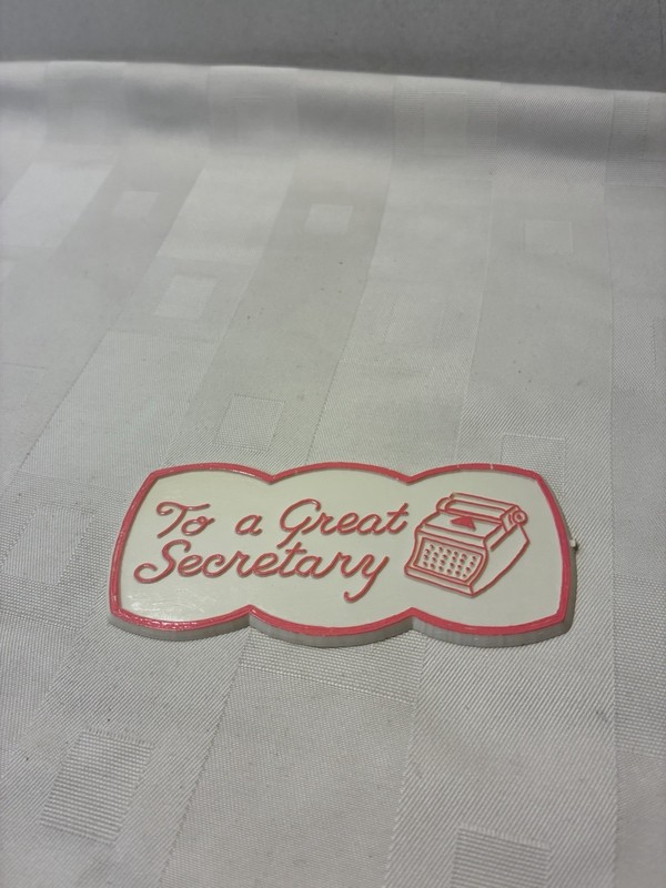 VTG Kitschy Plastic Plaque To A Great Secretary Nice Shape