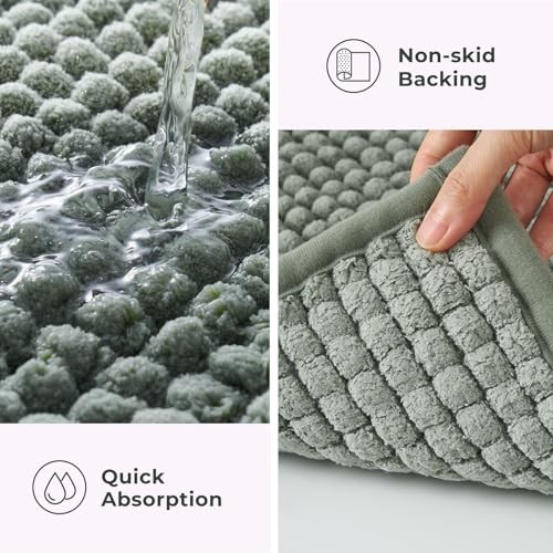 Dicke klobige Chenille Badezimmerteppiche 24"x36", rutschfeste Badematte, groß weich - Bild 6 von 8