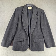 Pendleton Blazer Jacket Womens SZ 12 100 Wool Vintage USA Needs Button Work