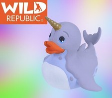 Wild Republic 4  Narwhal Rubber Duck, Water Resistant, Mold Free And Safe