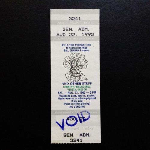 Grateful Dead Ticket Veneta Oregon Country Fairgrounds Field Trip 8/22,23/1992 - Picture 2 of 9
