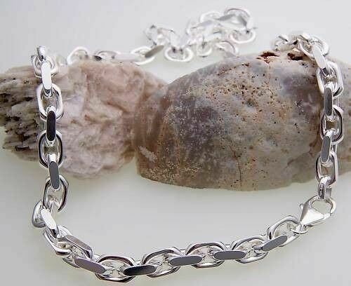 Armband Ankerkette diam. echt Silber 925 6,5 mm 21 cm Sterlingsilber Unisex - Picture 6 of 6
