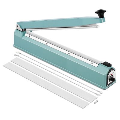 20'' (500mm) Manual Impulse Heat Sealer 750W Poly Bag w/ Element Grip & Teflon
