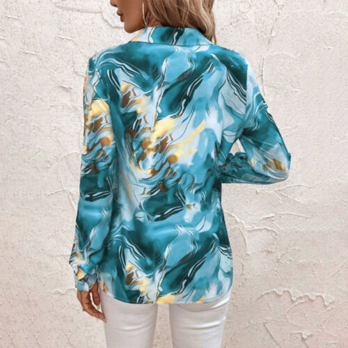 Regular Woven Polyester Single Breasted Long Sleeve Turn-down Collar Print - Picture 5 of 20