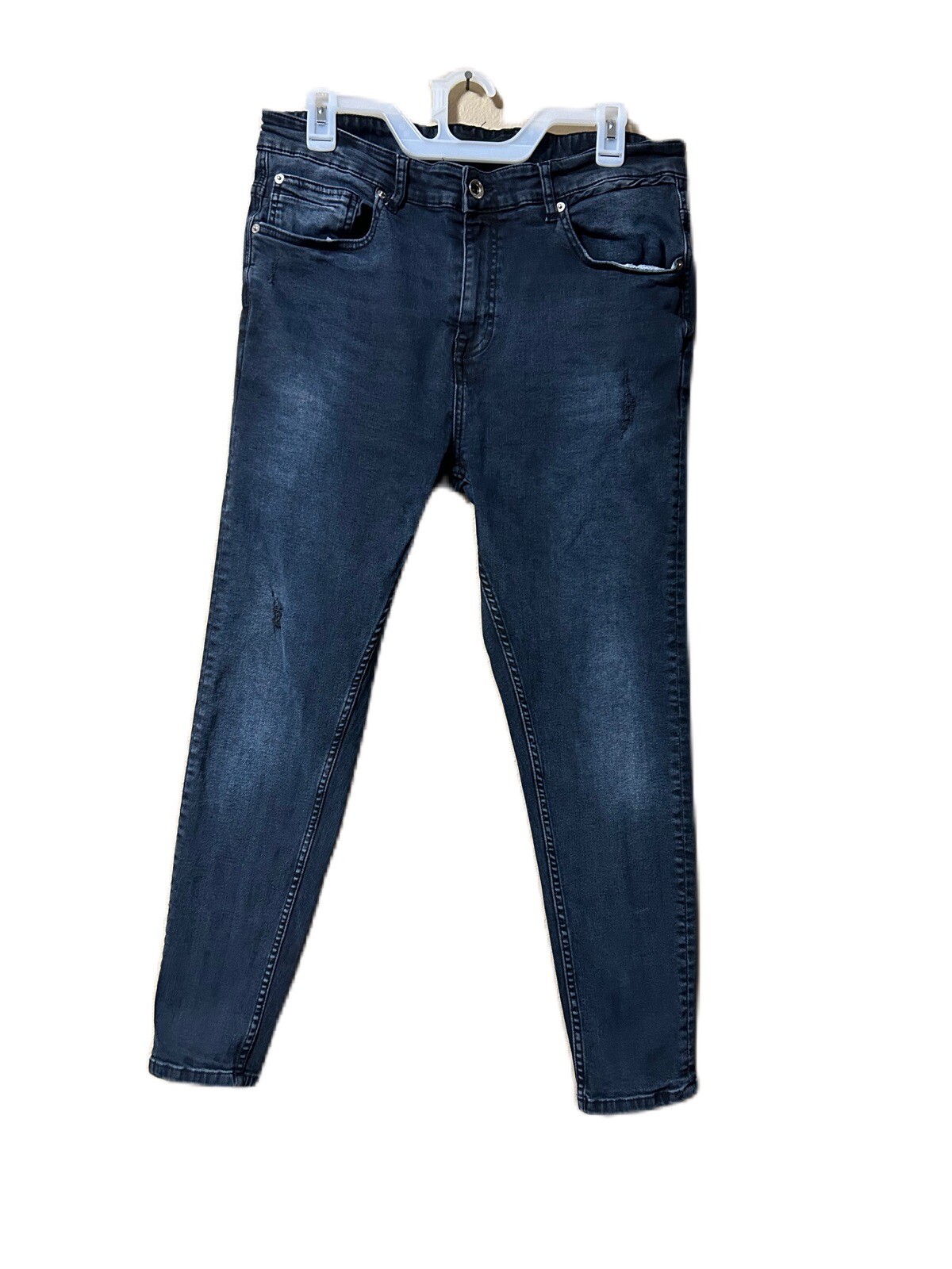 Zara Man Slim Fit Jeans Sz 34 EUR 44 Blue Skinny Jeans Dark Wash RN