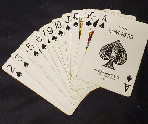 Vintage US Playing Card Co Santa Fe Train Playing Cards X-1917 w Storage Box - Picture 2 of 9