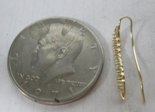 14K SOLID GOLD GENUINE .44 CT. DIAMOND EAR CLIMBER PIN DANGLE EARRINGS - Picture 5 of 5