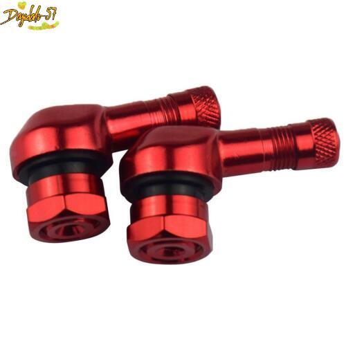 Motorcycle CNC Aluminum 11.3mm Tire Wheel Stem Valve 90 Degree Angled 2pcs New - Picture 4 of 21