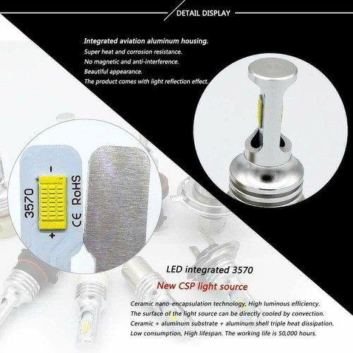 2X 9005 HB3 LED Headlight kit HB3 80W 8000LM High Low Beam 6000K White Bulb - Picture 9 of 12