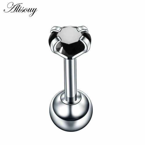 2pcs Stainless Steel 4mm Crystal Ear Cartilage Earrings Piercing Women's Jewelry - Picture 14 of 31