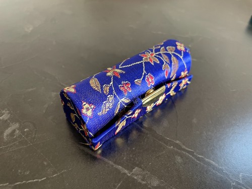Lipstick case in Silk Brocade with Mirror, choose your colour quick UK delivery - Picture 26 of 54