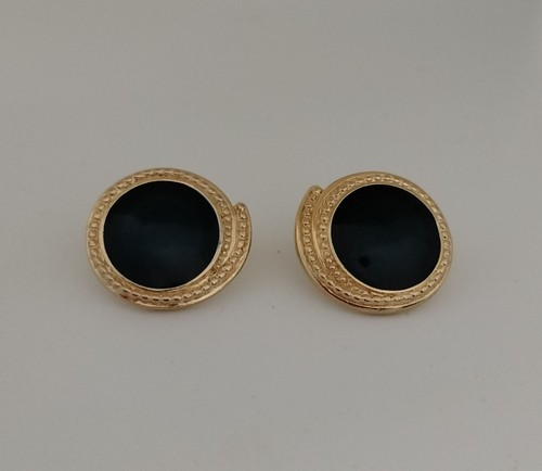 Vintage Trifari Gold Tone Lucite Blue Iridescent Earring Retro Statement Jewelry - Picture 15 of 17