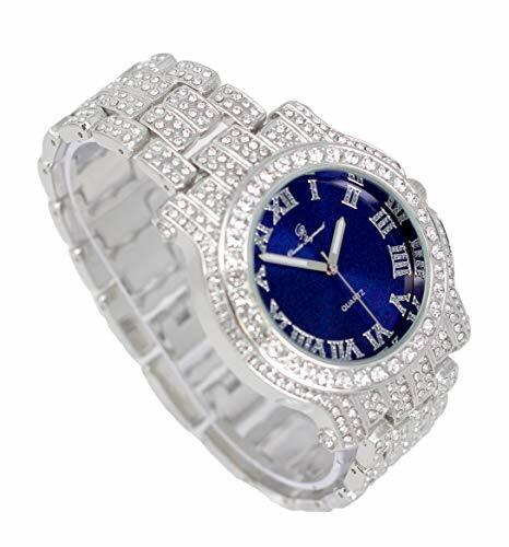 Bling Round Luxury Mens Watch w/Bling-ed Out Bracelet - L0504RNB ZZ - Picture 52 of 81