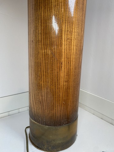 Brutalistische Westwood Tischlampe Mid Century Holz Messing massiv Eiche Vintage RAR - Bild 6 von 12