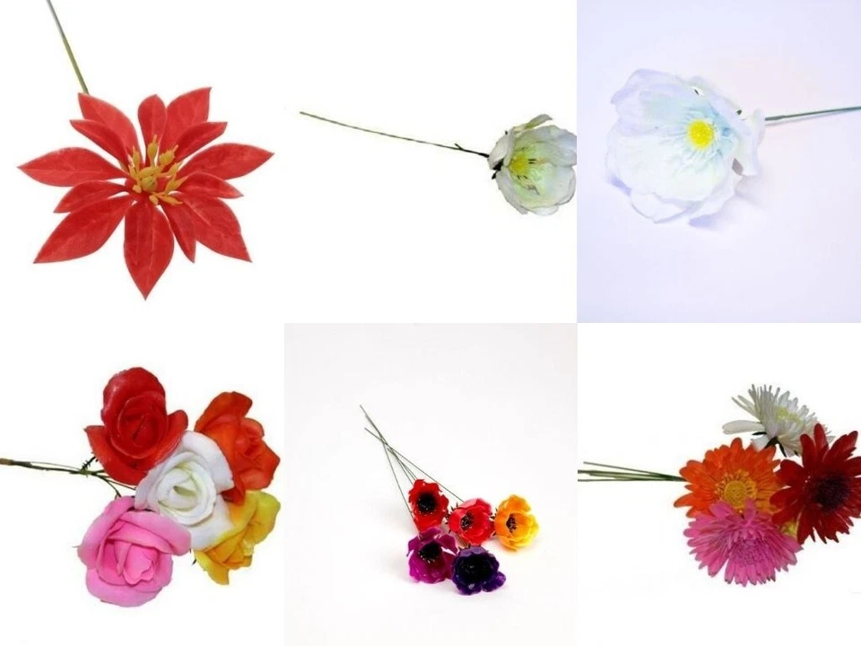 Flores de Navidad para hacer guirnaldas plástico artificial elección de 10 diseños