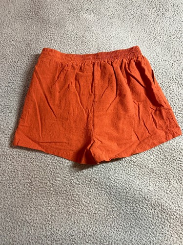 SHEIN Burnt Orange Pull On Faux Drawstring Pockets Polyester Shorts Size L - Picture 8 of 8
