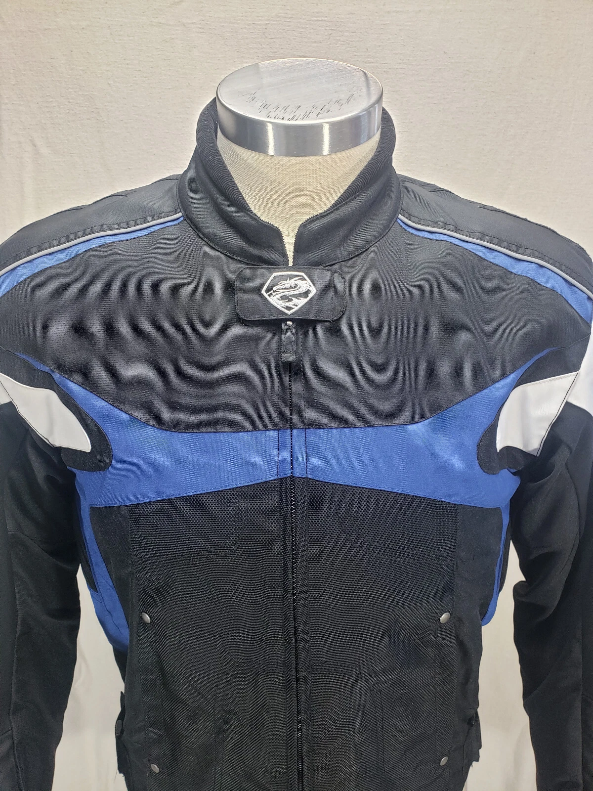ARLEN NESS Men's Motorcycle Jacket Size L Large Blue Black - product detail image 2
