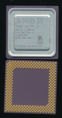 AMD K6-2+ 400 ATZ 400MHz 1.6V core Socket 7 CPU Processor K6 AMD K6-2+ 400 ATZ 400MHz 1.6V core Socket 7 CPU Processor K6