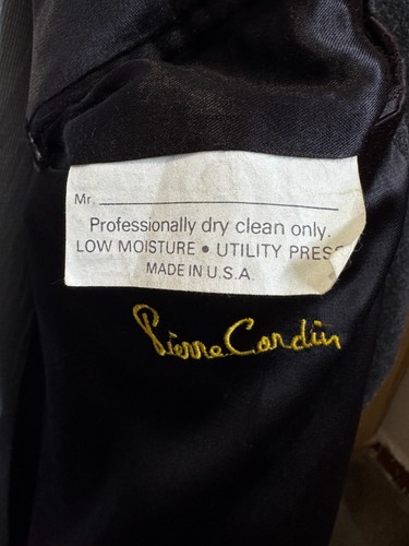 Vintage Double Breasted bespoke Classic pure Wool Belted suit Overcoat 46R 48R - Picture 10 of 24
