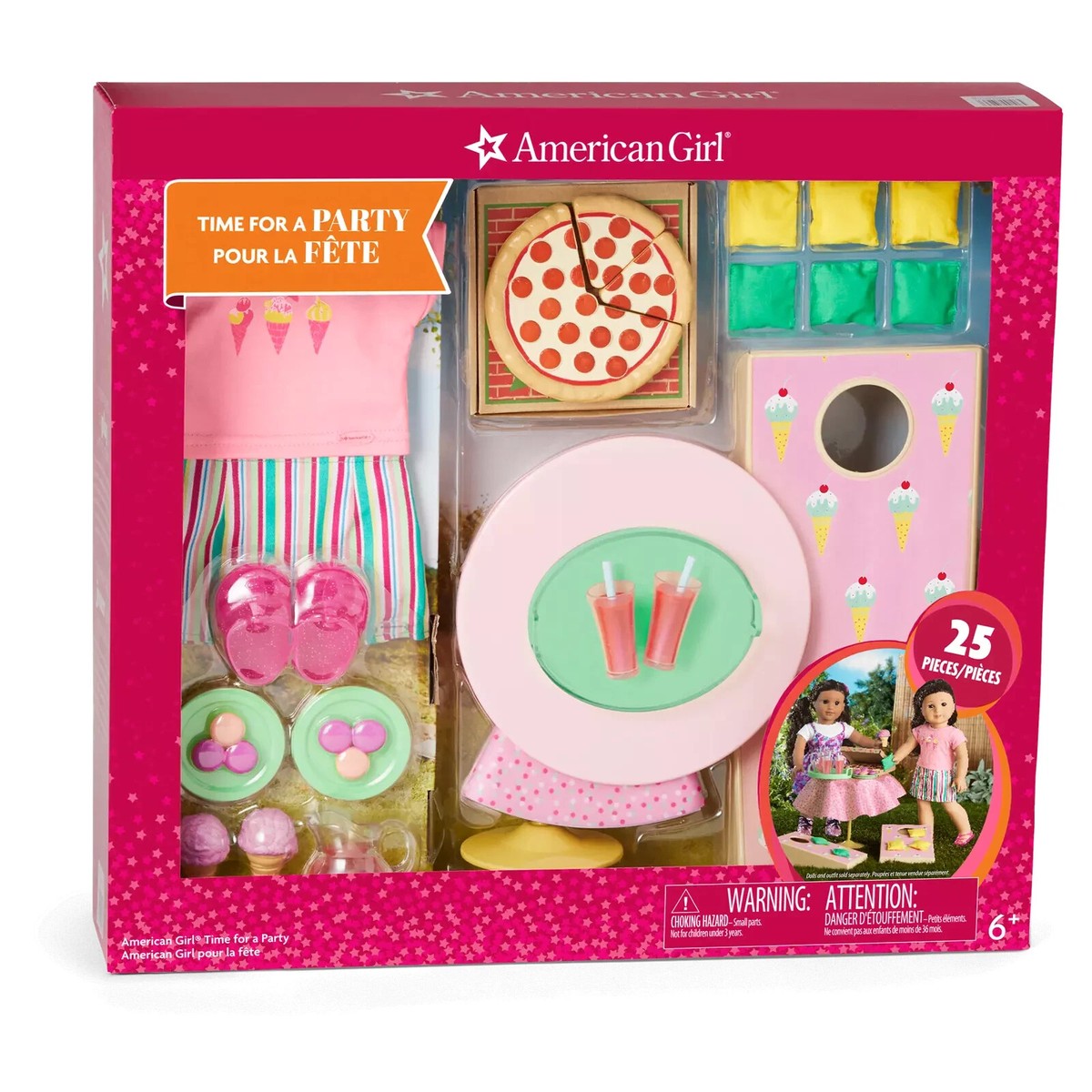 American Girl Doll Time for a Party 25 Piece Set New Food Drink