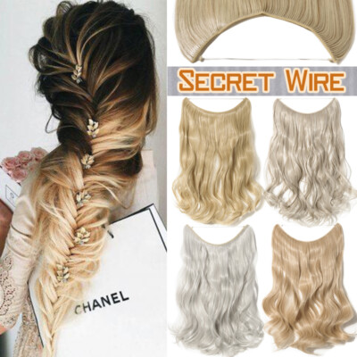 20/24'' Real Thick Half Head Secret Wire  Hair Extension Headband Hairpieces