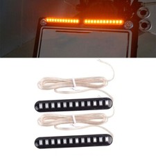 2X 12V S??quentiel Flowing Moto,12LED Mini Bandes Clignotant Feu Ambre
