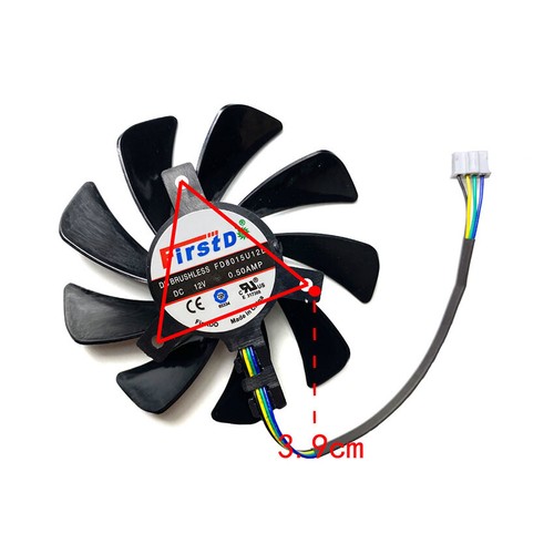 For HP GTX1660ti 6GB GDDR6 Graphics Card 8.5cm Cooling Fan Single Fan with Cable - Picture 3 of 10