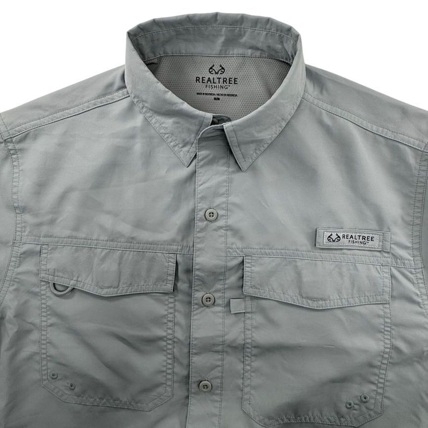 Realtree Tactical Short Sleeve Fishing Shirt in Performance Gray Size M