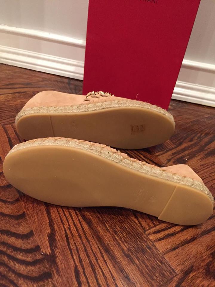NIB Valentino Rockstud Beige Beige Beige Nude Skin Suede Stud Fringe Espadrille Flat 38 895 84f4d7 NIB Valentino Rockstud Beige Beige Beige Nude Skin Suede Stud Fringe Espadrille Flat 38 895 84f4d7