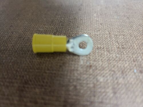 50 Vinyl Ring Terminal Connector Yellow 12-10 GA AWG Gauge #6 Crimp Wire Power - Picture 3 of 3
