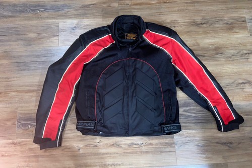 Milwaukee Leather Men's Combo Leather Textile Mesh Racer Jacket - 2XL Black/red - Afbeelding 1 van 12