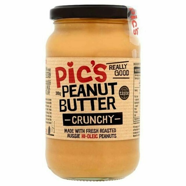 Pic's Peanut Butter Crunchy 380g X 2 Jars Hioleic Palm Oil 26 Protein