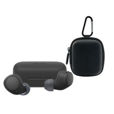 Sony WF C510 Truly Wireless Black Earbuds with Earphone Storage Case Bundle