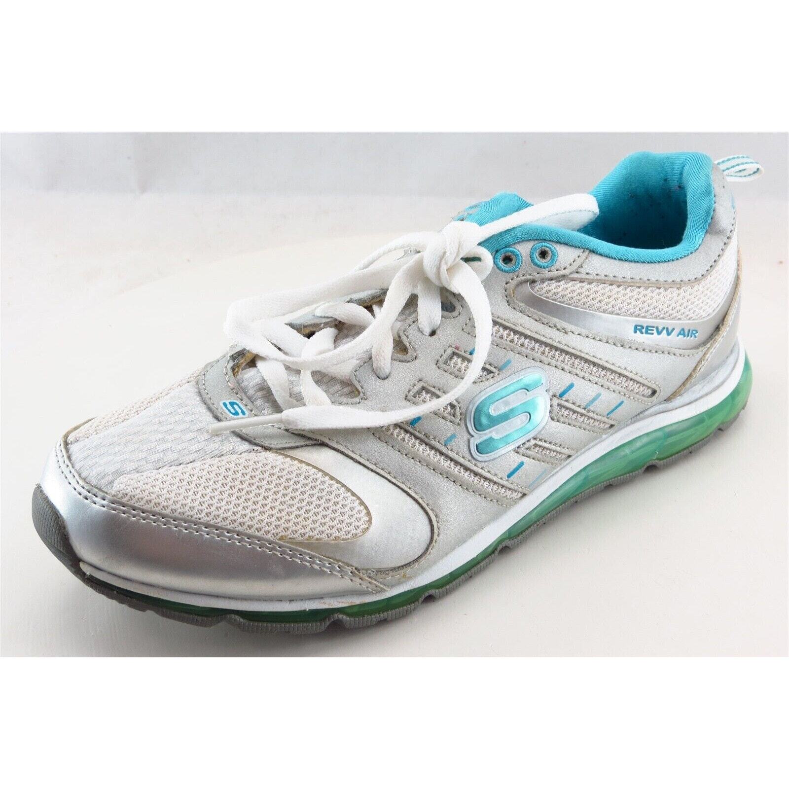 Skechers Running Shoes White Leather Women 7.5 Medium-image