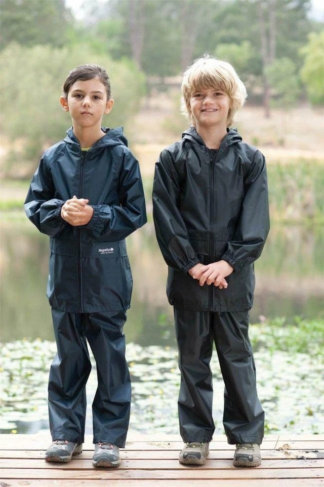 Chaqueta Impermeable Stormbreak Shell Regatta Niños Abrigo de Lluvia con Capucha Niños Niñas Foto 3 de 3